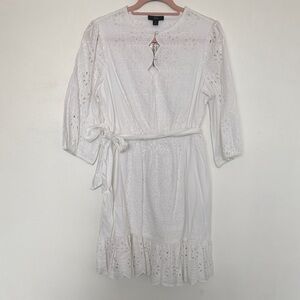 J. Crew White Cotton Eyelet Dress